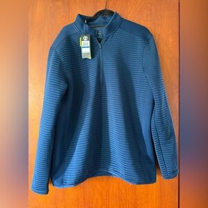 Under Armour Navy Blue Ribbed Quarter-Zip Pullover